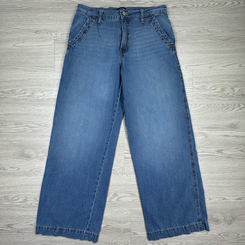 Scoop Women's Jeans Wide Leg Blue Denim Size 6 High‎ Rise 100% Cotton Casual
